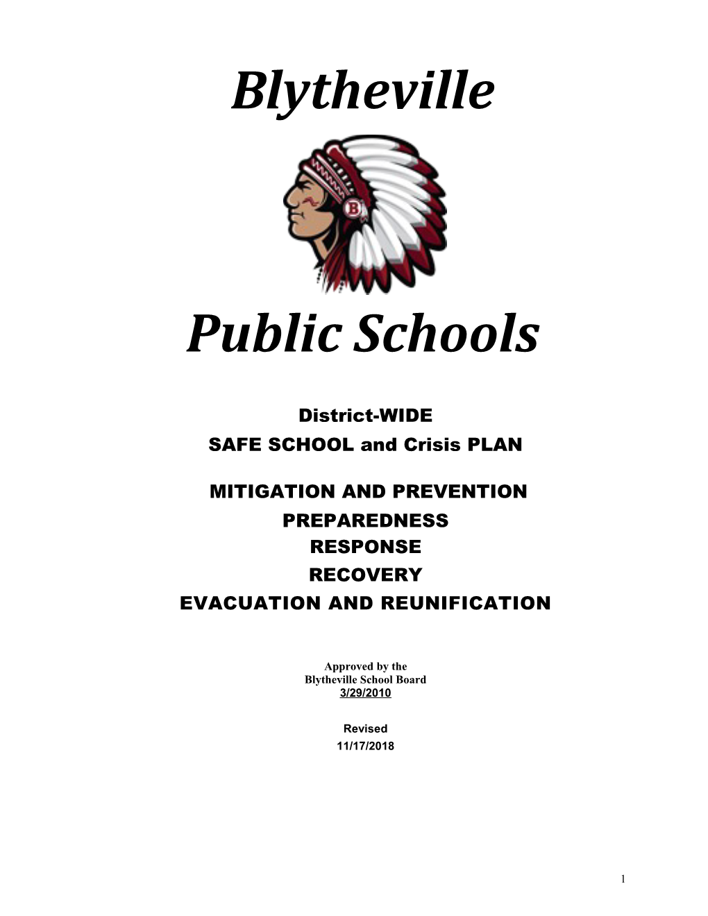 SAFE SCHOOL and Crisis PLAN