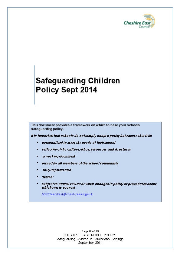 Safeguarding Children Policy Sept 2014