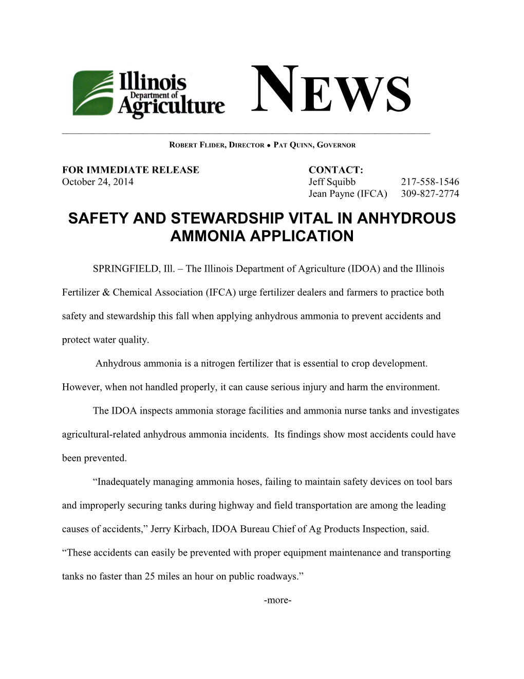 Safety and Stewardship Vital in Anhydrous Ammonia Application