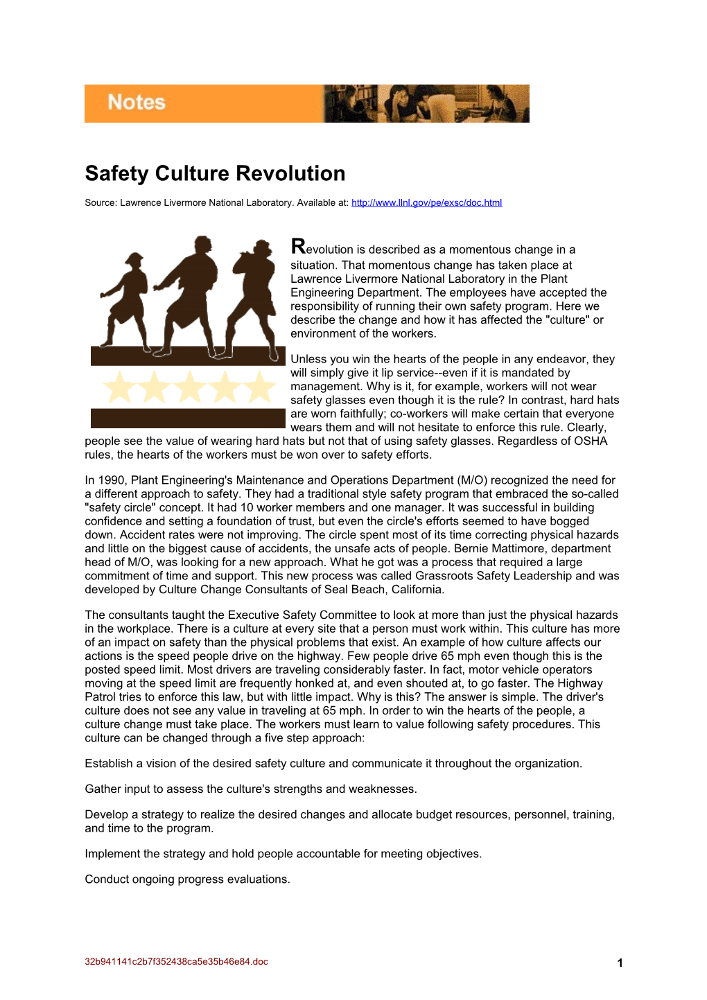 Safety Culture Revolution