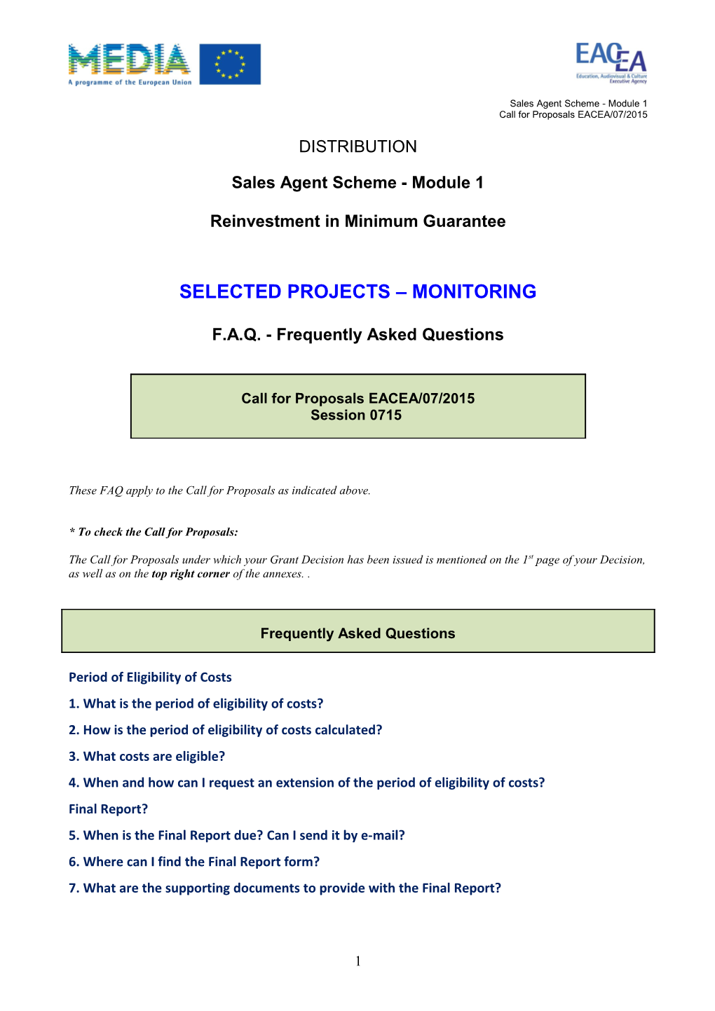 Sales Agent Scheme- Module 1