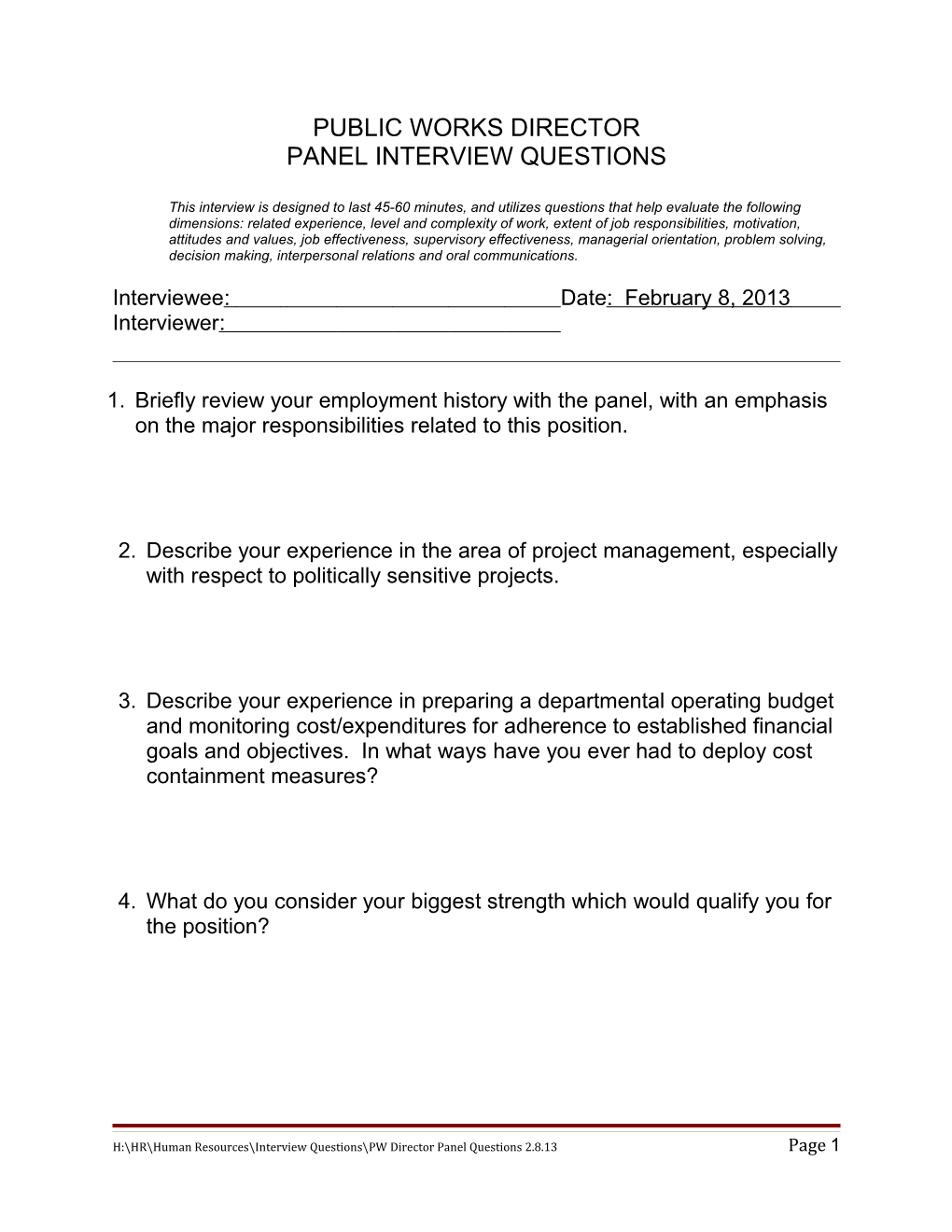 Sample Oral Interview