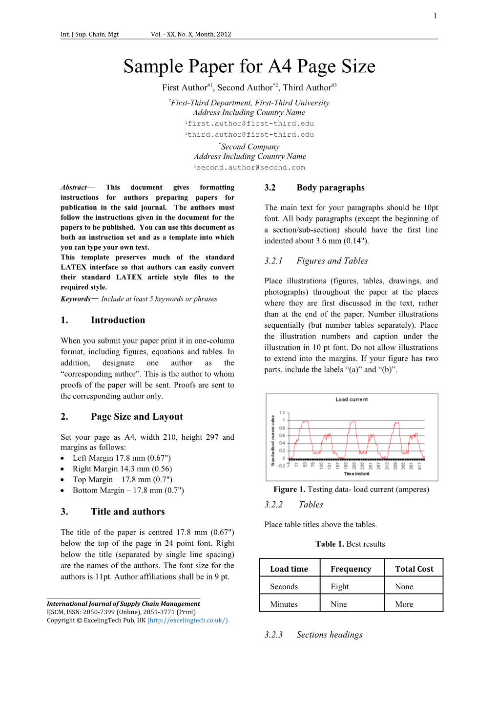 Sample Paper for A4 Page Size