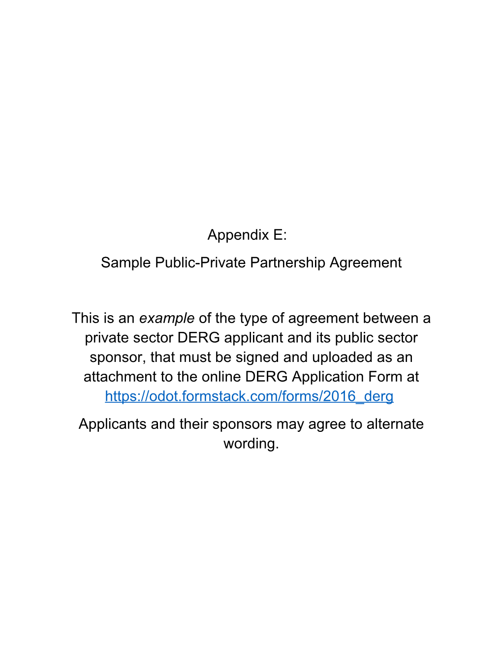 Sample Public-Private Partnership Agreement