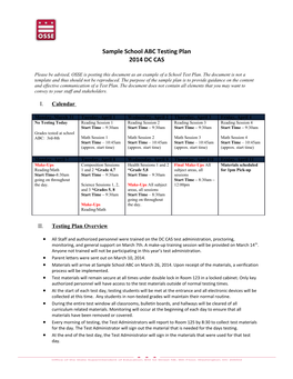 Sample School ABC Testing Plan