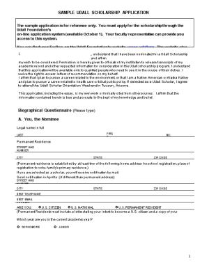 Sample Udall Scholarship Application
