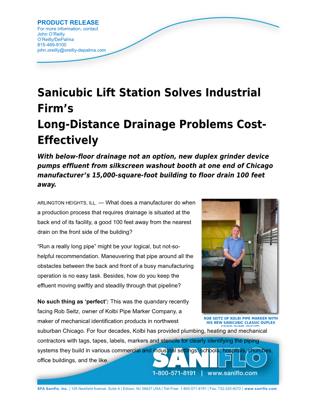Sanicubic Lift Station Solves Industrial Firm S