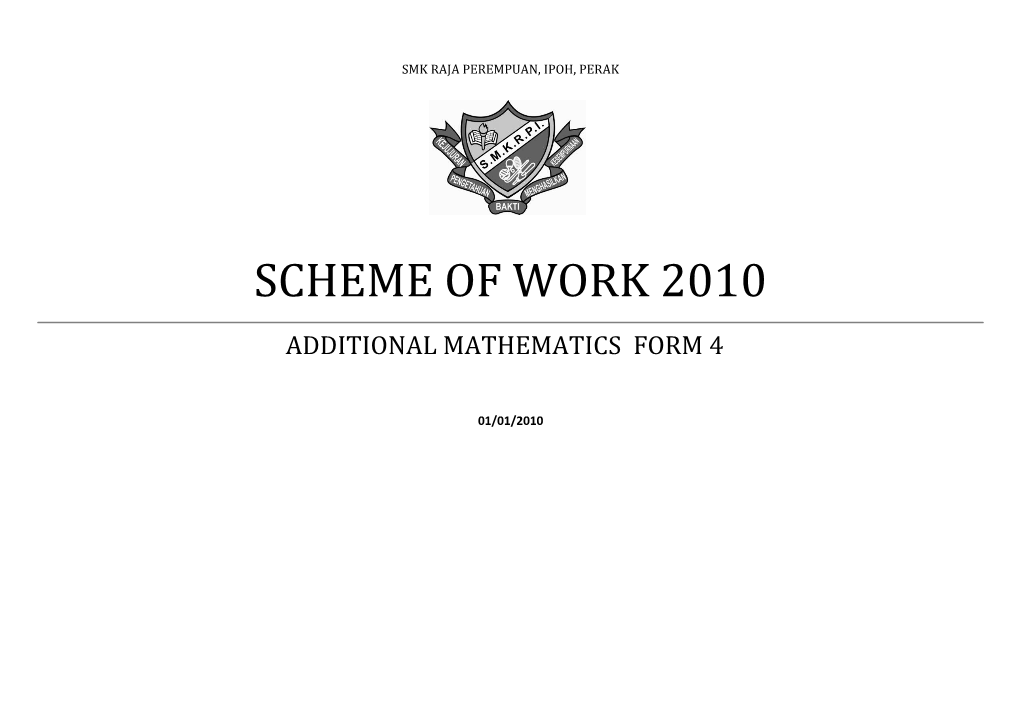 Scheme of Work 2010