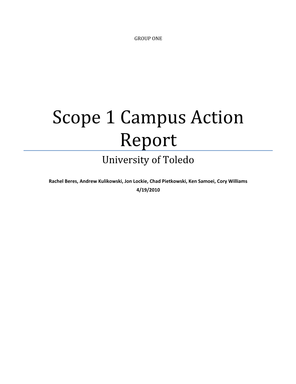 Scope 1 Campus Action Report