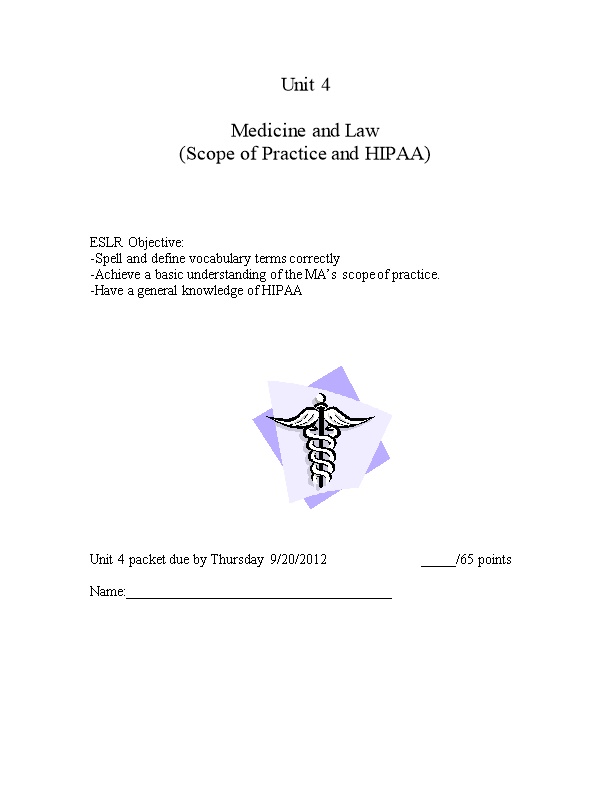 Scope of Practice and HIPAA