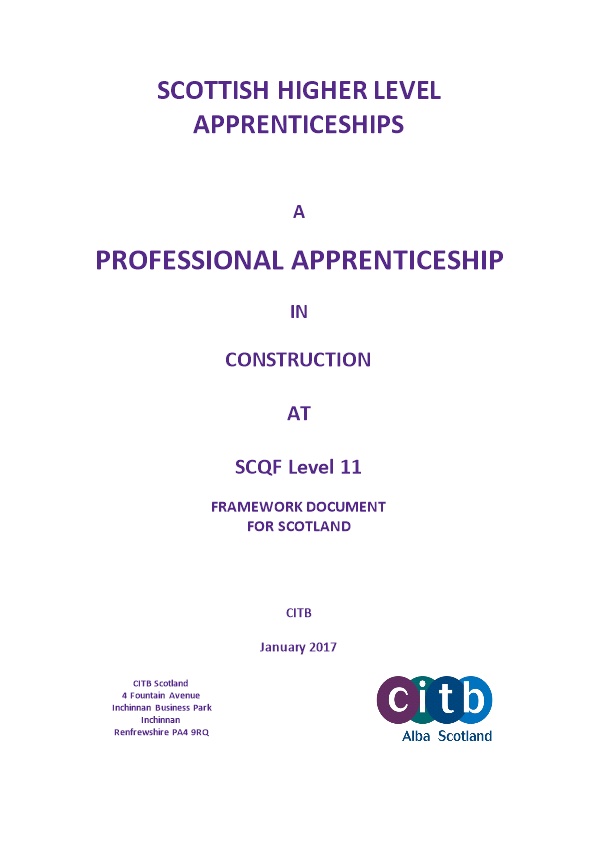 Scottish Professional Apprenticeshipsconstruction at SCQF Level 11