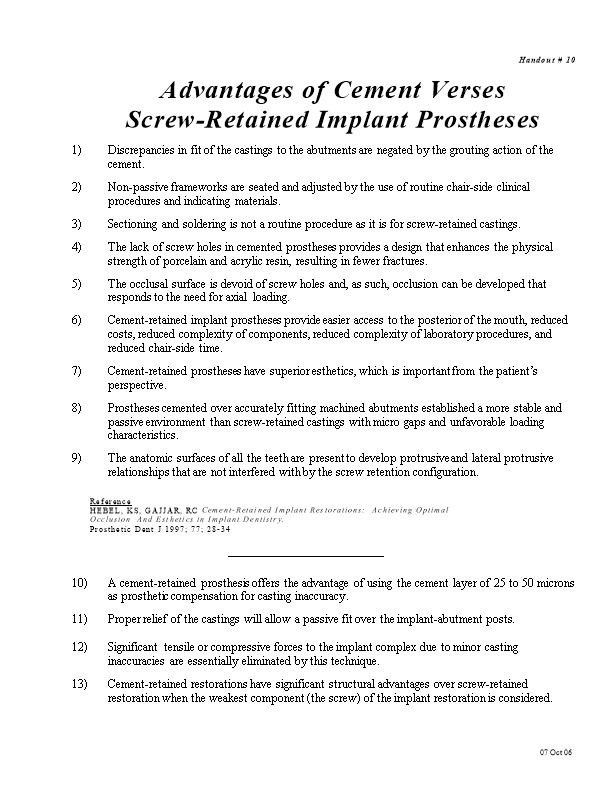 Screw-Retained Implant Prostheses