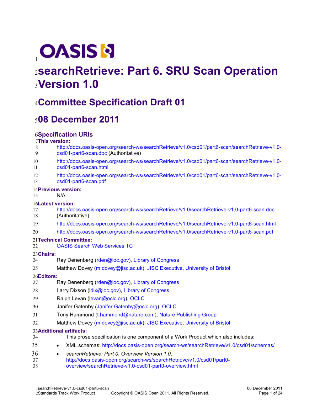 Searchretrieve: Part 6. SRU Scan Operation