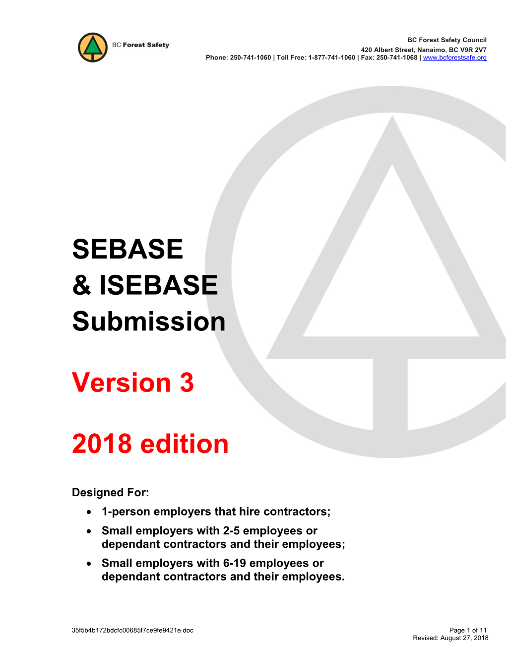 SEBASE & ISEBASE Submission Version 3