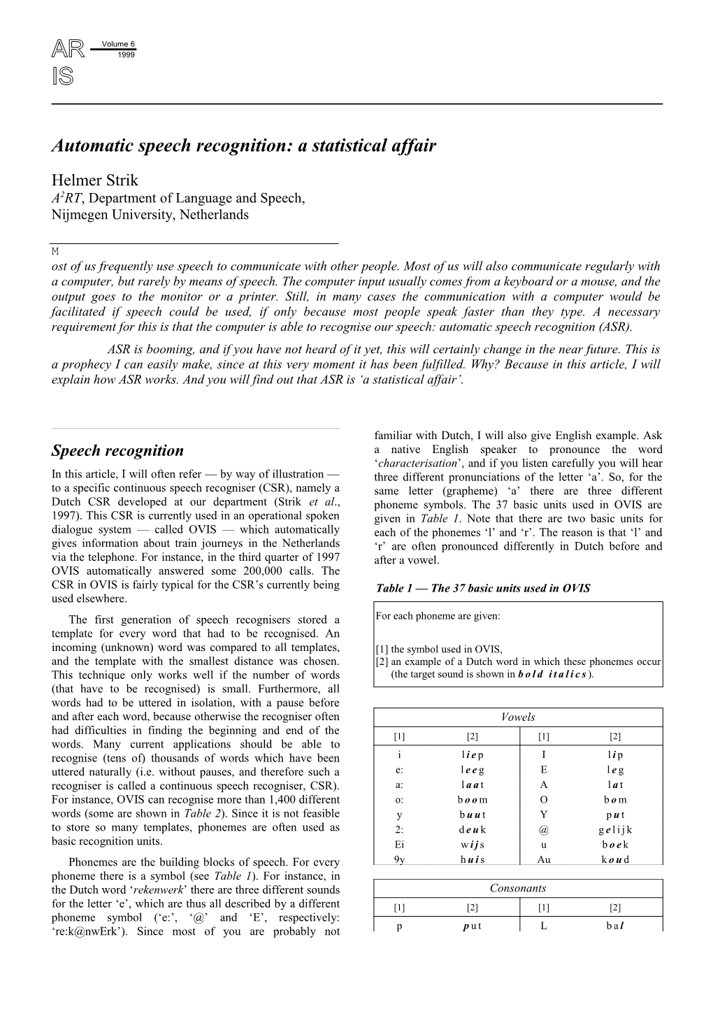 SECTION II ISI, Committees and Sections