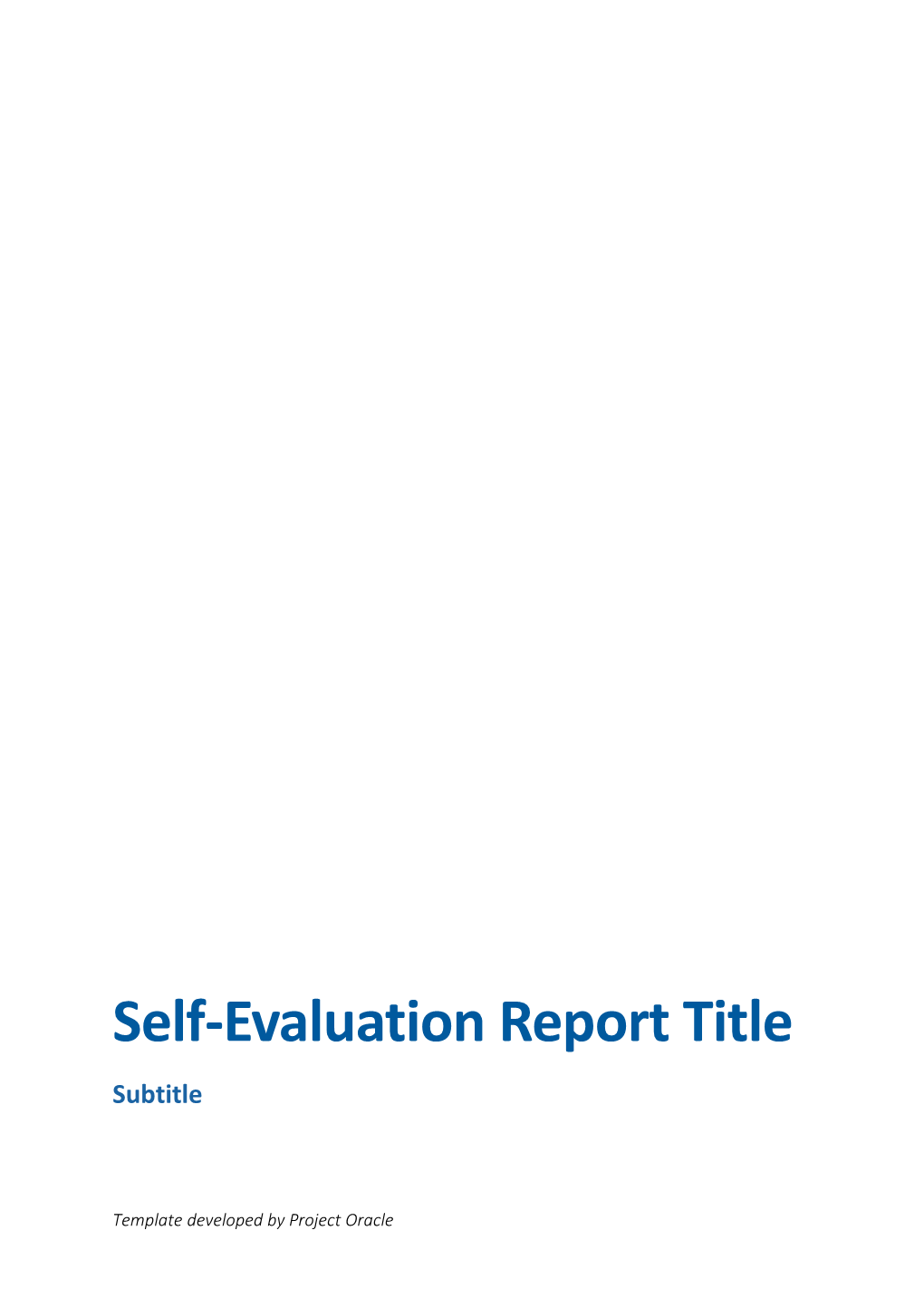 Self-Evaluation Report Title