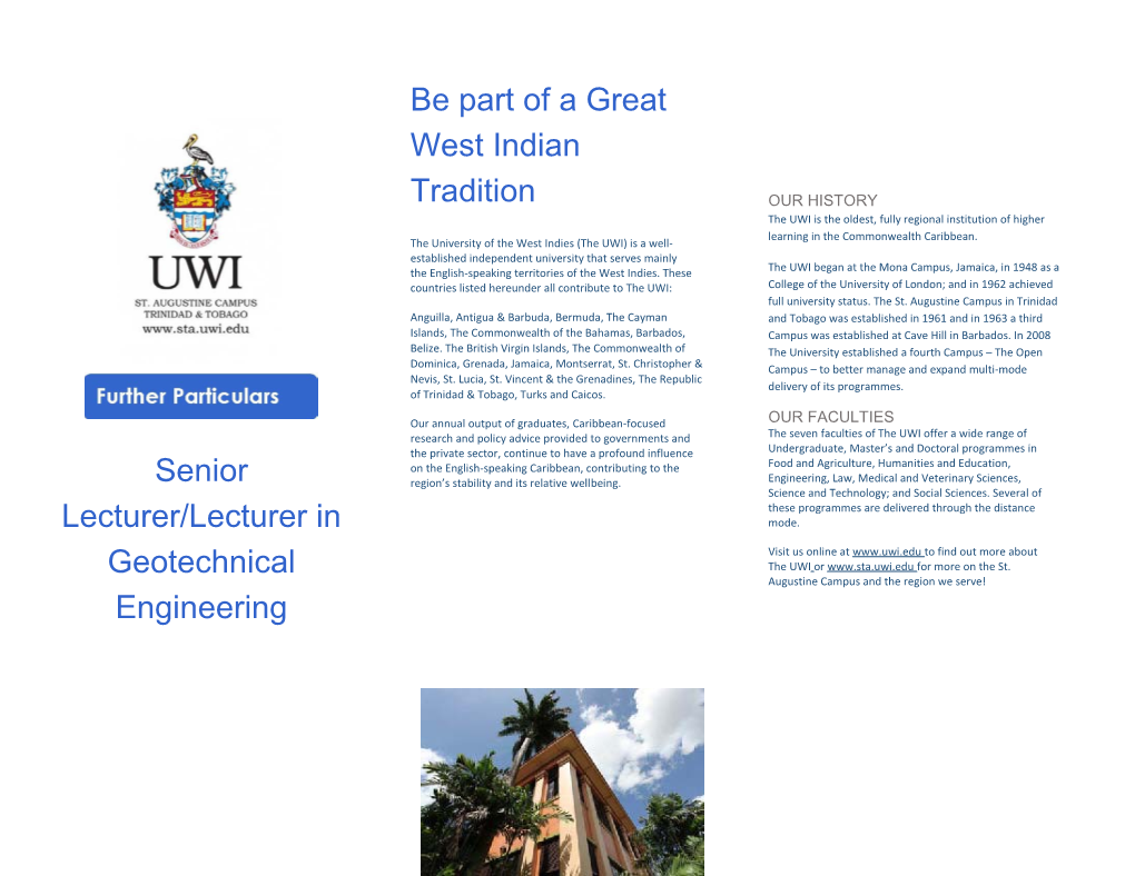 Senior Lecturer/Lecturer in Geotechnical Engineering