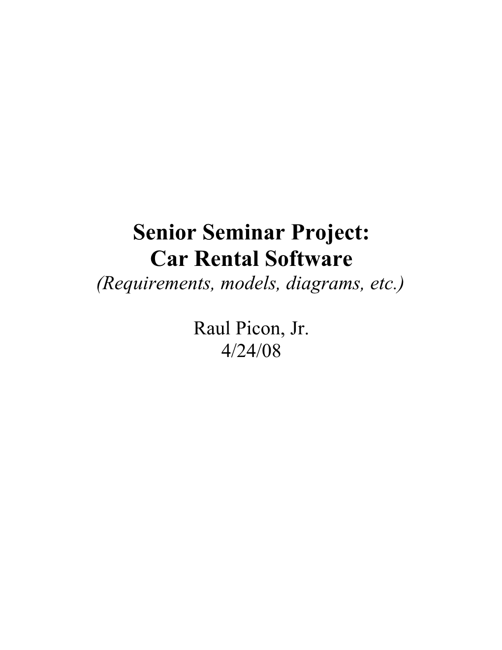 Senior Seminar Project