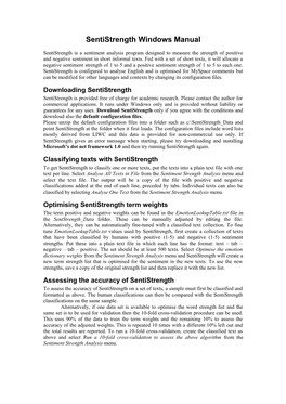Sentistrength Windows Manual
