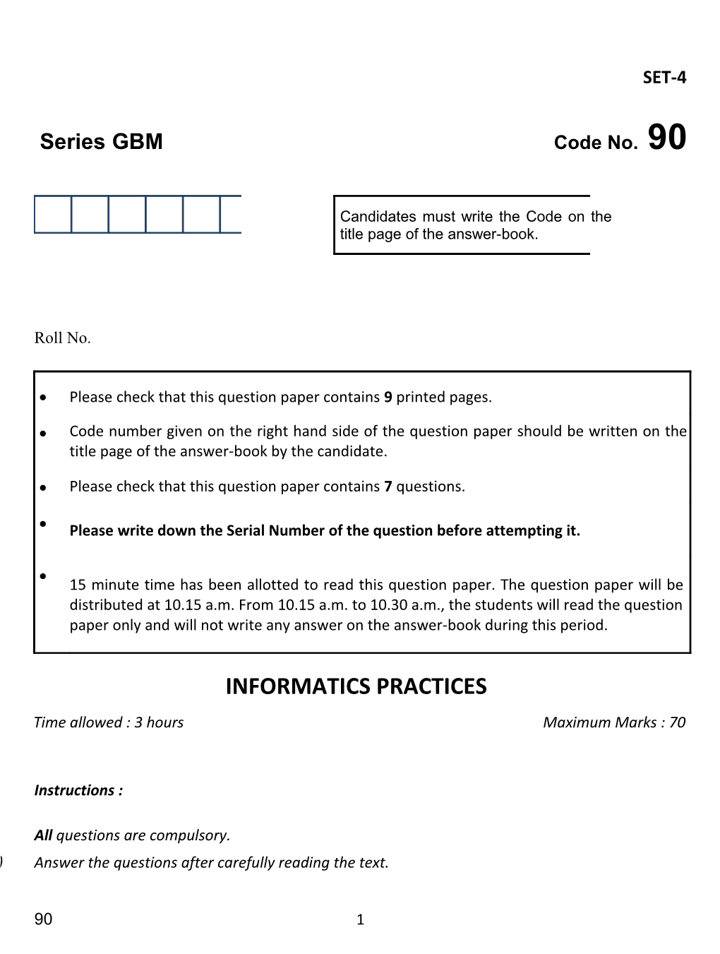 Series Gbmcode No. 90