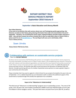 Service Projects Report