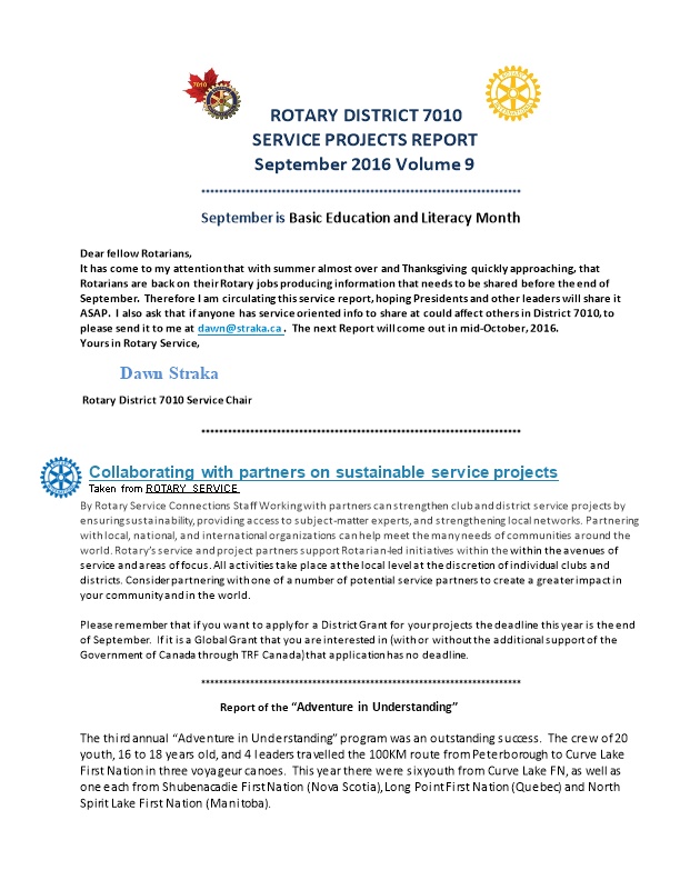 Service Projects Report