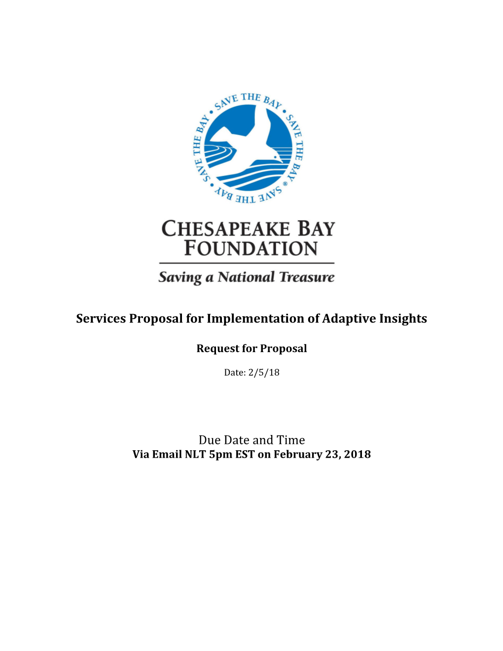 Services Proposal for Implementation of Adaptive Insights