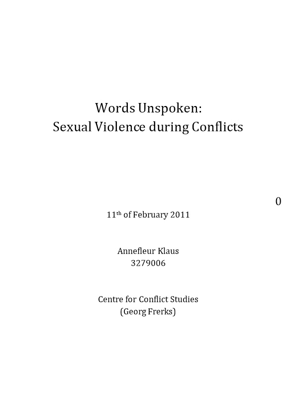 Sexual Violence During Conflicts