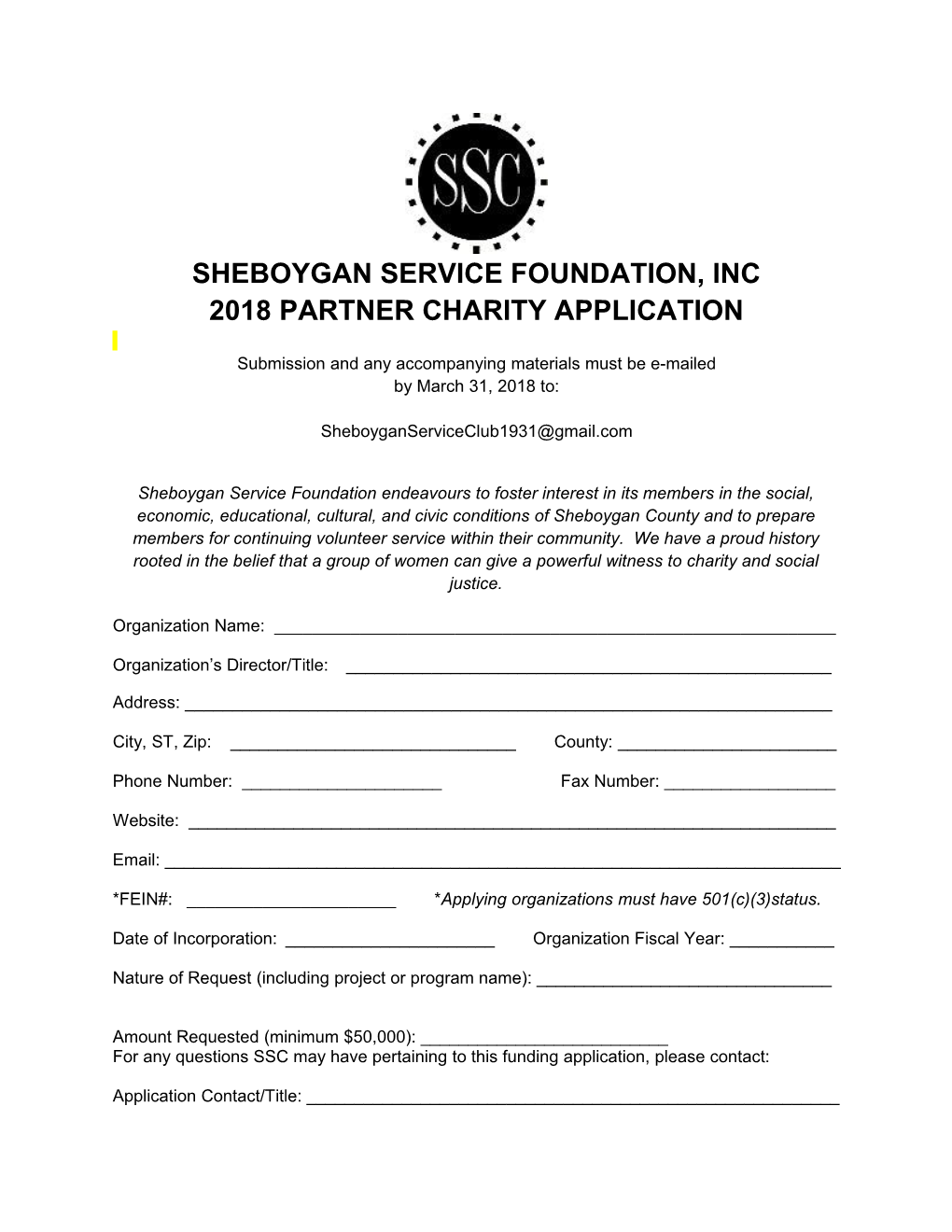 Sheboygan Service Foundation, Inc