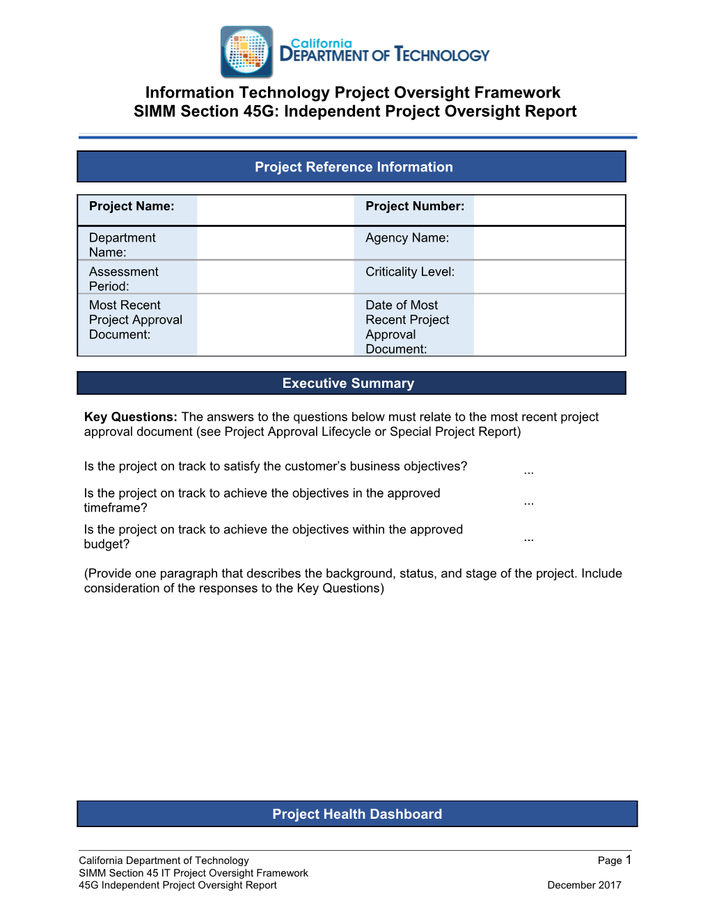 SIMM 45G Independent Project Oversight Report