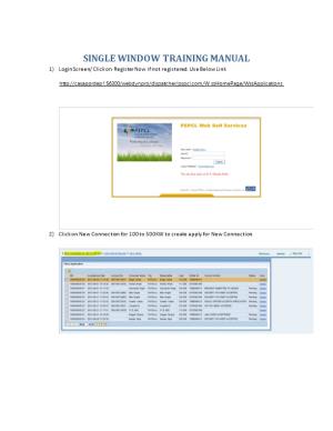 Single Window Training Manual