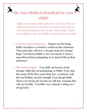Six Ways Ballet Is Beneficial to Your Child!
