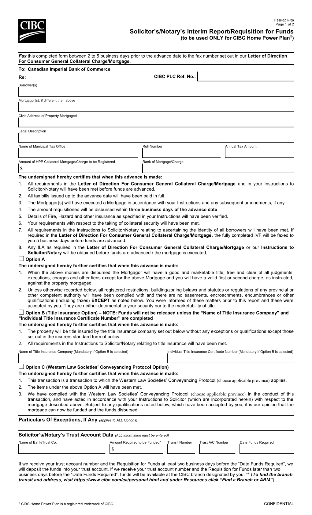 Solicitor S/Notary S Interim Report/Requisition for Funds