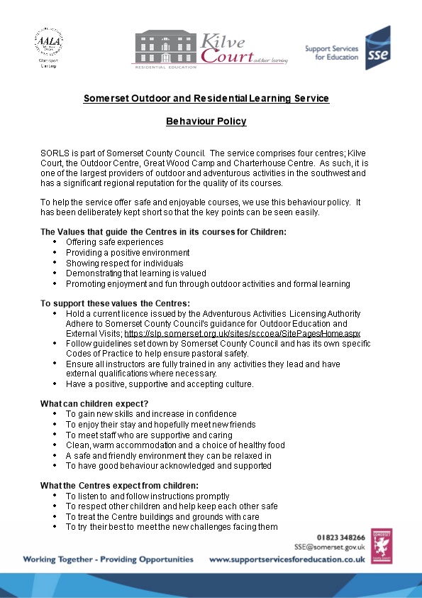 Somerset Outdoor and Residential Learning Service