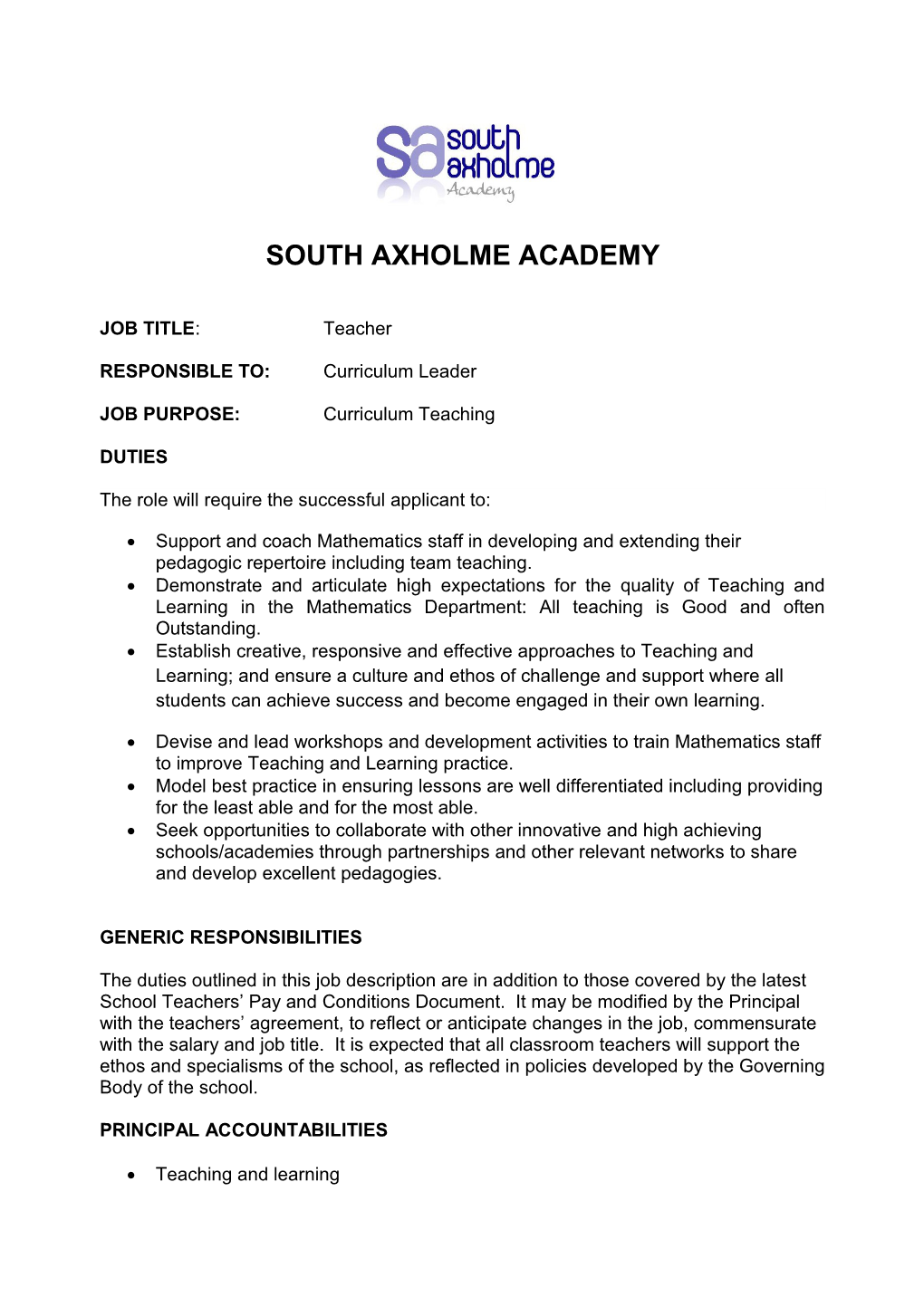 South Axholme Academy