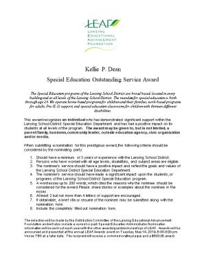 Special Education Outstandingservice Award