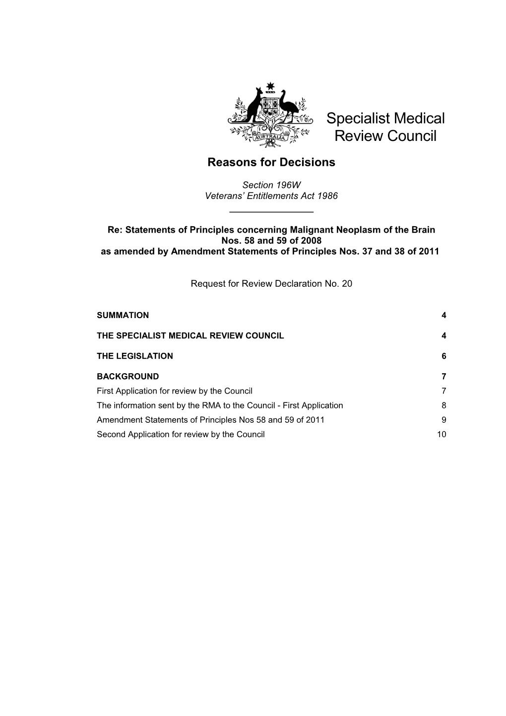 Specialist Medical Review Council