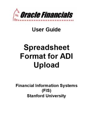 Spreadsheet Format for ADI Upload