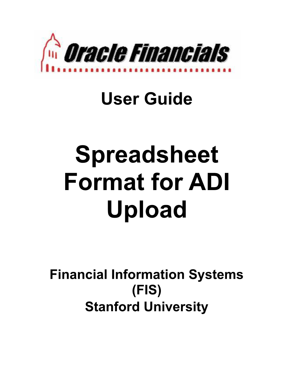 Spreadsheet Format for ADI Upload