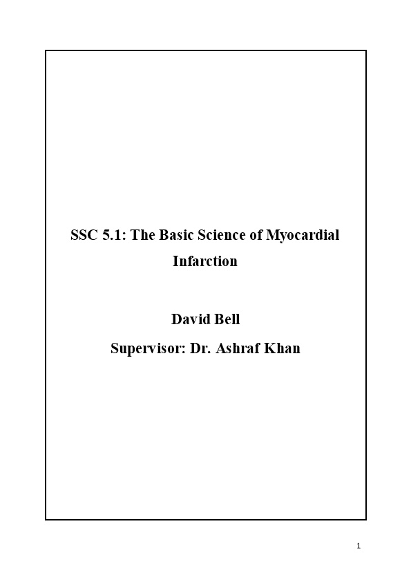 SSC 5.1: the Basic Science of Myocardial Infarction