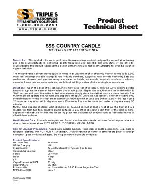 Sss Country Candle Metered Dry Air Freshener