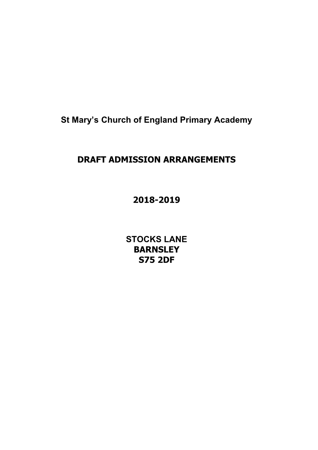 St Mary S Church of England Primary Academy