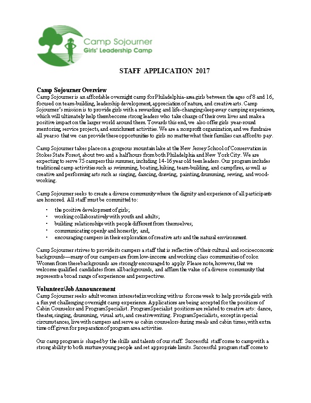 Staff Application 2017
