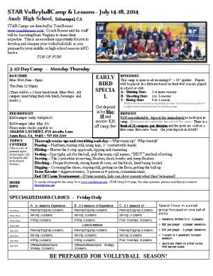 STAR Volleyball Camp & Lessons - July 14-18, 2014