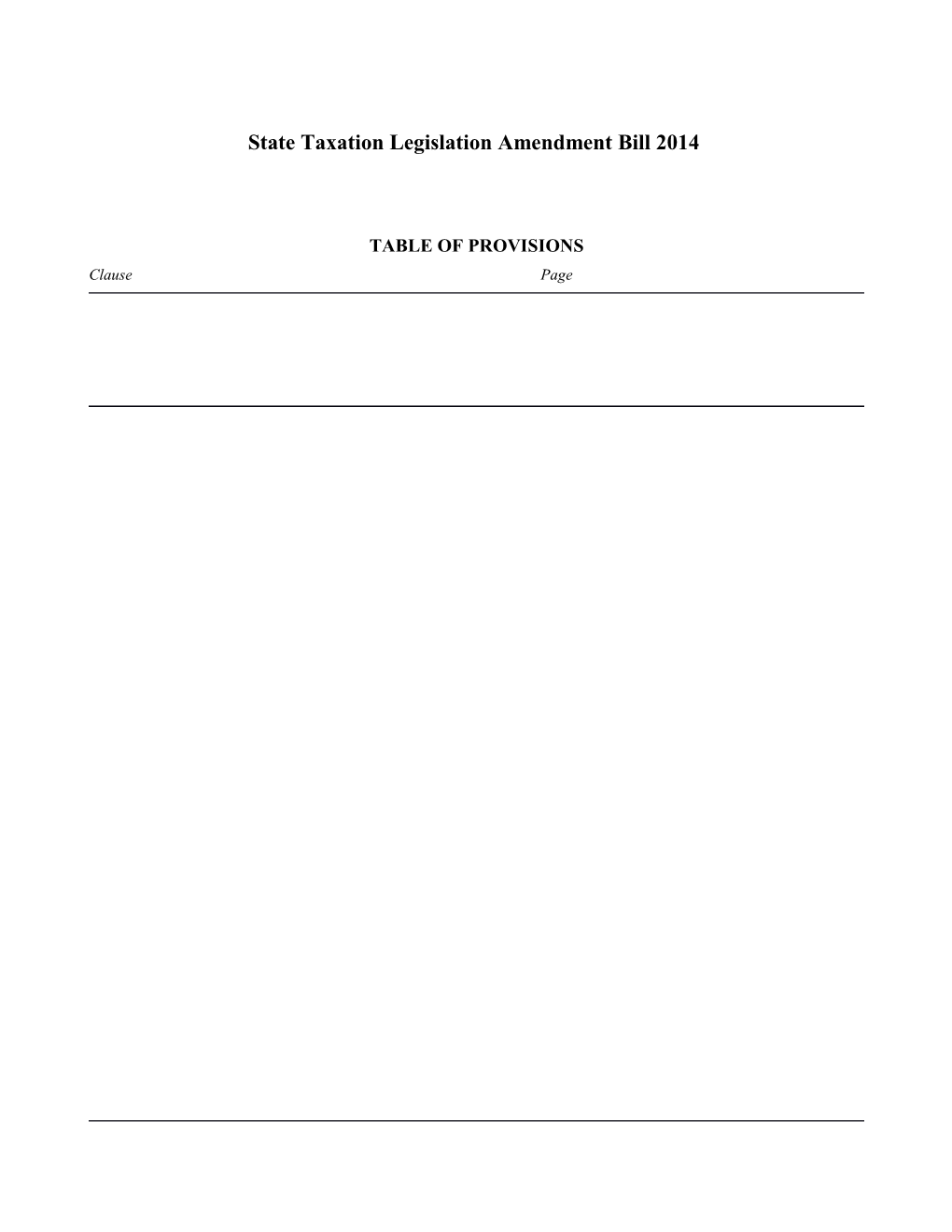 State Taxation Legislation Amendment Bill 2014