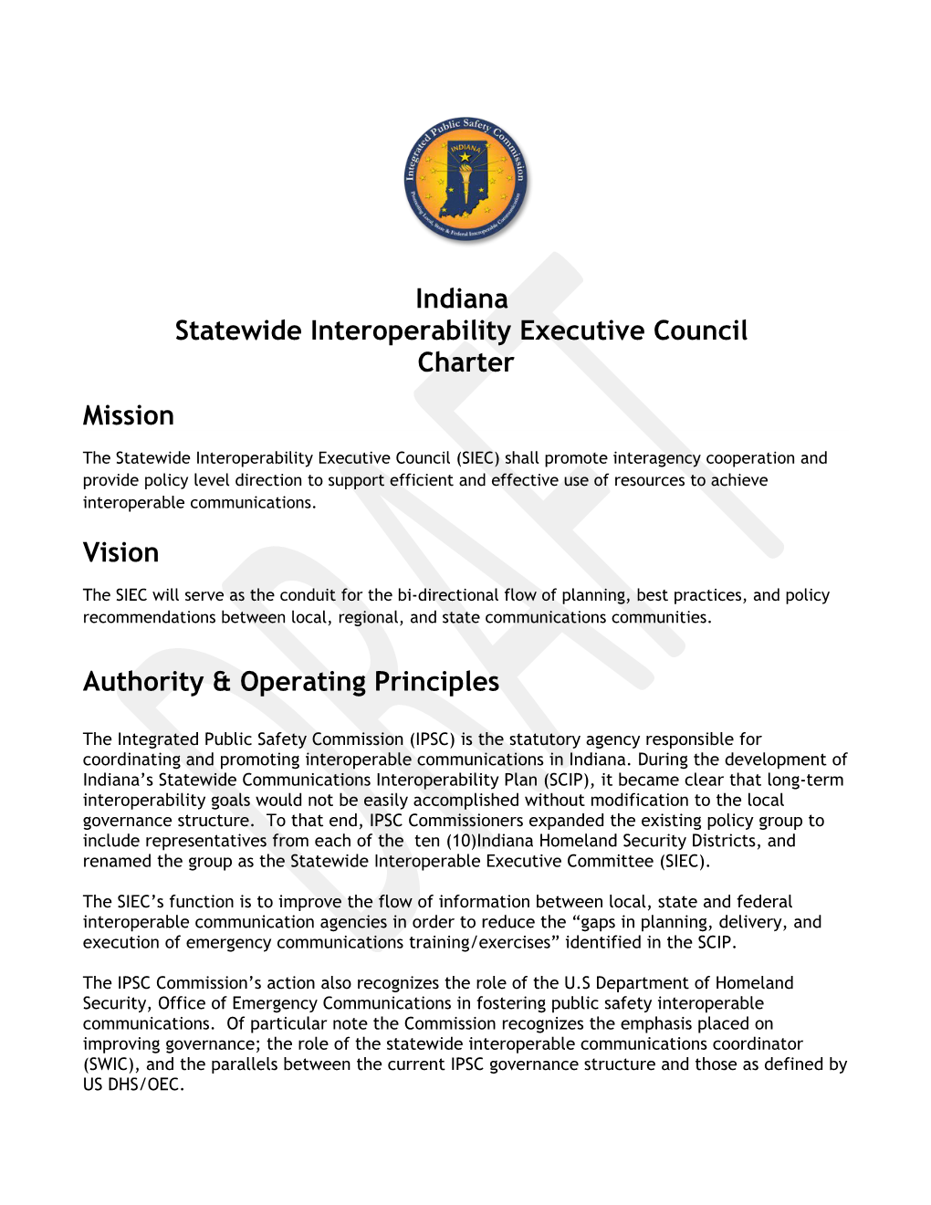 Statewide Interoperability Executive Council