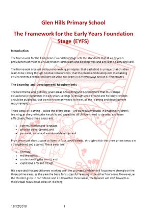 Statutory Framework for the Early Years Foundation Stage (EYFS)