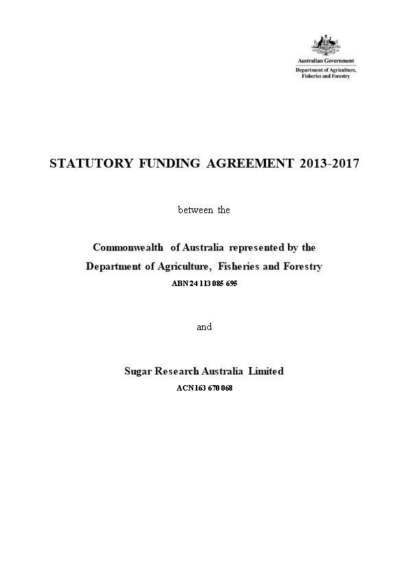 Statutory Funding Agreement 2013-2017