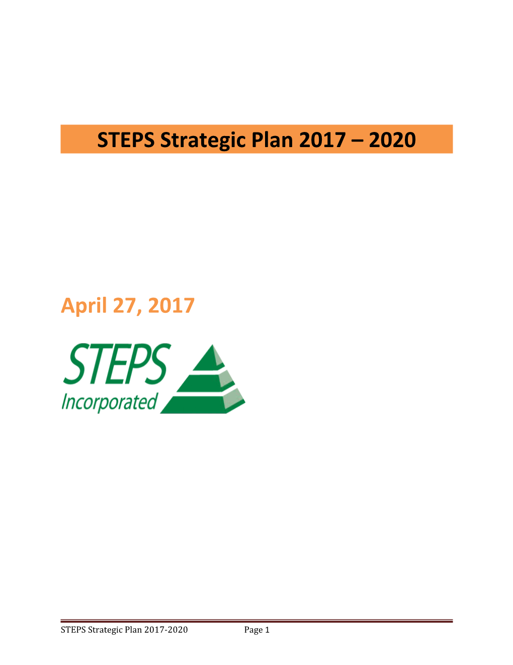 STEPS Strategic Plan 2017 2020