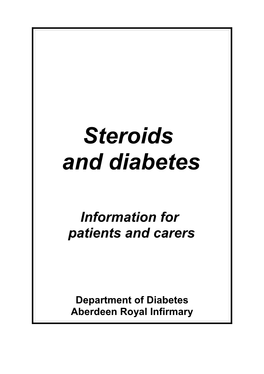 Steroids and Diabetes